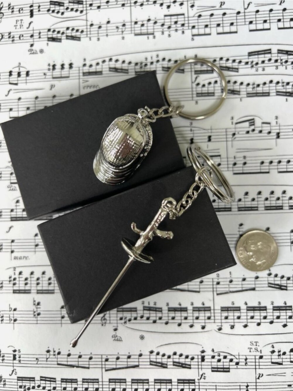 Rare Retired Edition Foil Fencing Sword & Mask Keychain Set – Fencer Gift